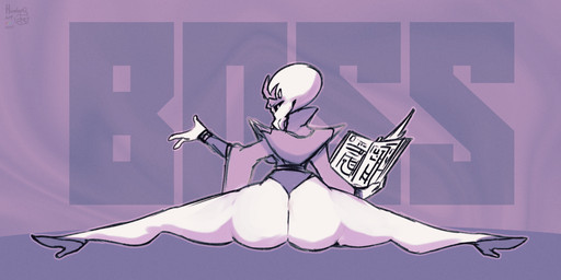 big_butt black_sclera book butt clothing crown female footwear headgear high_heels leg_split looking_at_viewer looking_back looking_back_at_viewer rear_view shoes solo text tiara hambor12 mindmachine humanoid mind_flayer hi_res