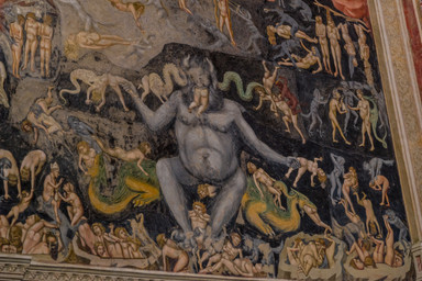 ambiguous_gender female feral group historical larger_male male oral_vore sitting sitting_on_another size_difference slightly_chubby slightly_chubby_male vore giotto mythology satan demon demon_humanoid dragon human humanoid mammal mythological_creature mythological_scalie scalie 1305 absurd_res ancient_art hi_res