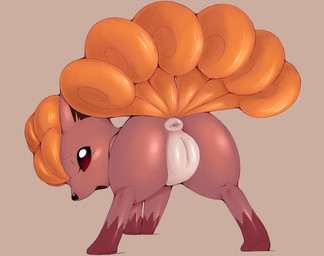 anus blush brown_body brown_fur butt female feral fur genitals hair looking_at_viewer looking_back multi_tail open_mouth orange_hair plump_labia presenting presenting_anus presenting_hindquarters presenting_vulva puffy_anus raised_tail red_eyes simple_background solo spread_legs spreading tail vulva conditional_dnp exed_eyes nintendo pokemon canid canine generation_1_pokemon mammal pokemon_(species) vulpix source_request
