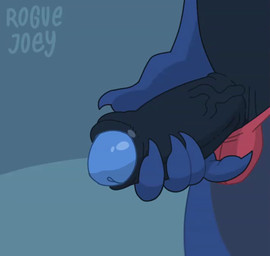 anthro blue_body blue_glans bodily_fluids clothing cum cumshot ejaculation foreskin genital_fluids genital_shot genitals glans humanoid_genitalia humanoid_penis male masturbation paws penis penis_poking_out penis_shot solo roguejoey mythology dragon lizard mythological_creature mythological_scalie reptile scalie 2d_animation animated frame_by_frame no_sound