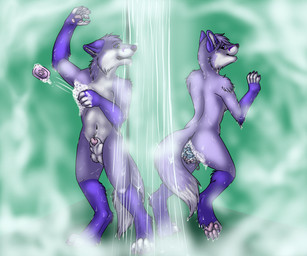 abstract_background adolescent animal_genitalia animal_penis anthro balls bare_back bath bathhouse bathing bulge butt canine_genitalia canine_penis duo female flirting genitals knot knot_in_sheath loofah male male/female nude pawpads paws penis penis_tip raised_leg sheath shower smile soap steam suds water wet young x13 kai_(x13) kailee_(x13) canid canine fox mammal 6:5 digital_media_(artwork) full-length_portrait portrait brother_(lore) brother_and_sister_(lore) sibling_(lore) sister_(lore) twins_(lore)