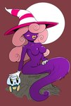 breasts clothing featureless_breasts female hair headgear headwear hidden_eyes pink_hair purple_body solo smutleyart mario_bros nintendo paper_mario paper_mario:_the_thousand_year_door vivian_(mario) ghost goomba humanoid shadow_siren spirit hi_res