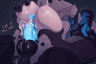 anthro anthro_on_anthro anthro_penetrated anthro_penetrating anthro_penetrating_anthro anus balls big_balls big_butt big_penis black_balls black_body blue_anus blue_blush blue_eyes blue_mouth blue_penis blue_tongue blue_vulva blush blush_lines bodily_fluids breath butt butt_grab cloven_hooves cum cum_in_vagina cum_inside cum_on_balls cum_on_hoof cum_request dialogue duo female female_anthro female_penetrated from_front_position fur fur_markings genital_fluids genitals good_boy hair hand_on_butt heart_symbol hooves larger_male leg_grab looking_back lying male male/female male_anthro male_penetrating male_penetrating_female markings mask mask_only muscular muscular_male nude nude_anthro nude_female nude_male on_back open_mouth panting penetration penile penile_penetration penis penis_in_vagina purple_body purple_fur reverse_missionary_position scut_tail sex short_tail simple_background size_difference spread_anus spread_butt spreading sweat sweaty_butt tail talking_to_another talking_to_partner text thigh_grab tongue tongue_out unguligrade vaginal vaginal_fluids vaginal_penetration wearing_mask white_body white_fur white_hair nixie01 league_of_legends riot_games tencent kindred_(lol) lamb_(lol) wolf_(lol) bovid canid canine canis caprine mammal sheep wolf 2025 alternate_version_at_source colored digital_drawing_(artwork) digital_media_(artwork) english_text hi_res lineless shaded