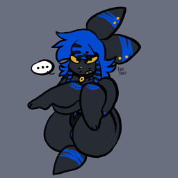anthro gynomorph intersex solo thick_thighs f4ngb4ng f4ngb4ngs nintendo pokemon grim_(f4ngb4ng) eeveelution generation_2_pokemon pokemon_(species) shiny_pokemon umbreon 1:1 absurd_res hi_res