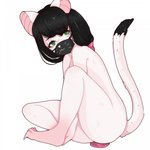 anthro black_hair dildo dildo_in_pussy dildo_insertion dildo_sitting ears_up face_mask female fluffy fur green_eyes hair long_tail looking_at_viewer mask masturbation nude penetration pink_dildo ponytail ribbons sex_toy sex_toy_in_pussy sex_toy_insertion simple_background smile solo tail toying_self vaginal vaginal_masturbation vaginal_penetration white_body white_fur young young_anthro sevesiya kitty-face mammal mouse murid murine rat rodent 1:1 2020 digital_media_(artwork) hi_res