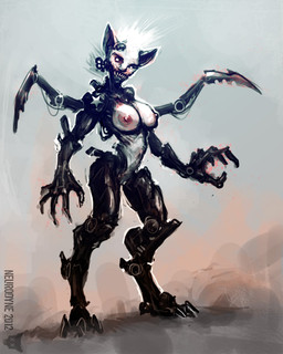 4_artificial_limbs anthro biped blade breasts claws cybernetic_attachment cybernetics dark female flesh looking_at_viewer machine nightmare_fuel nipples nude prosthetic prosthetic_arm prosthetic_leg prosthetic_limb robotic simple_background solo standing stare teeth toe_claws weapon neurodyne cyborg felid hybrid mammal 2012 4:5