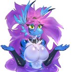 anthro big_breasts blush breast_squish breast_tuft breasts claws collar cute_fangs ear_tuft female gesture glistening glistening_body green_eyes hair huge_breasts inner_ear_fluff latex looking_at_viewer nude panicking purple_hair shrug simple_background smile solo squish translucent tuft wide_eyed conditional_dnp oksara mythology oksara_(character) dragon mythological_creature mythological_scalie scalie hi_res