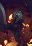 anthro big_breasts breasts female food fruit holidays plant pumpkin solo spread_legs spreading tombstone renrailos blender_cycles halloween scp_foundation mal0 scp-1471-a scp-1471-a_(cumminham) canid canine mammal 3d_(artwork) absurd_res blender_(artwork) digital_media_(artwork) hi_res