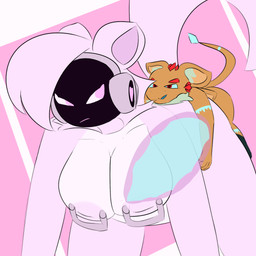 anthro areola big_breasts big_penis breasts duo female genitals huge_penis machine male male/female nipple_piercing nipples penis piercing sex simple_background ansia_(artist) kami_(ansia) terrace_(character) avali protogen 1:1 hi_res