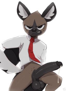 angry anthro balls big_ears big_eyes big_penis black_ears black_eyes black_nose black_penis bodily_fluids bottomless bottomless_anthro bottomless_male brown_body brown_fur chair clothed clothing collared_shirt cum cum_on_penis cum_string darkened_genitalia dress_shirt dripping ear_tuft erection frown frowning_at_viewer fur furniture genital_fluids genitals huge_penis humanoid_genitalia humanoid_penis inner_ear_fluff long_penis long_tail looking_at_viewer male multicolored_ears necktie on_chair orgasm overbite penis precum precum_drip presenting presenting_balls presenting_penis round_head shadow sharp_teeth shirt simple_background sitting sitting_on_chair snaggle_tooth solo spread_legs spreading tail teeth thick_thighs toony topwear tuft white_background white_ears white_inner_ear_fluff white_tail meatshaq aggretsuko sanrio haida_(aggretsuko) hyena mammal spotted_hyena 2023 detailed hi_res portrait