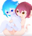 amber_eyes anal anal_penetration anthro balls blue_body blue_eyes blue_fur blue_hair blush bodily_fluids cum cum_in_ass cum_inside duo erection foreskin fur genital_fluids genitals hair hug humanoid_genitalia humanoid_penis kemono leaking leaking_cum looking_at_another looking_at_partner male male/male male_penetrated male_penetrating male_penetrating_male navel orange_body orange_fur partially_retracted_foreskin penetration penis precum red_hair sex shota simple_background tan_body tan_fur tears white_background young young_anthro young_male aoino spica_(aoino) stella_(aoino) domestic_cat felid feline felis mammal absurd_res hi_res