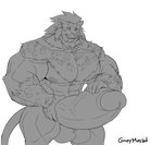 abs anthro balls big_penis chest_tuft genitals huge_penis humanoid_genitalia humanoid_penis male masturbation muscular muscular_anthro muscular_male nipples pecs penile penile_masturbation penis solo tuft vein veiny_penis yongdasom final_fantasy final_fantasy_xiv square_enix felid hrothgar mammal 2023 hi_res monochrome signature sketch