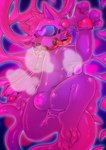 anthro breath drone dronification feet_together_knees_apart front_view gas_mask goo_transformation hair hypnotic_visor kemono lock_bulge lock_symbol male mask pawpads pink_body solo three-quarter_view transformation young gieloucc goo_creature mammal