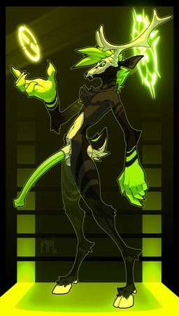 abstract_background animal_genitalia anthro antlers balls big_hands big_penis black_body black_fur bone claws fur genitals glowing glowing_eyes green_eyes green_hair green_penis grey_body grey_fur hair halo hooves horn long_penis looking_at_viewer male penis scut_tail sheath short_tail skull skull_head solo tail tan_body tan_fur unguligrade ralek american_mythology indigenous_north_american_mythology mythology north_american_mythology stygiodeante_(ralek) cervine deer mammal wendigo absurd_res hi_res