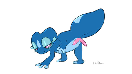2_penises animal_genitalia animal_penis ass_up blue_body blush blush_lines butt erection feet feral genitals half-closed_eyes hemipenes looking_at_viewer looking_back male male_feral markings multi_genitalia multi_penis narrowed_eyes nude penis presenting presenting_hindquarters presenting_penis raised_leg raised_tail simple_background smile smiling_at_viewer solo tail toes starpeeen nintendo pokemon pokemon_winds_and_waves gecqua generation_10_pokemon pokemon_(species) reptile scalie 16:9 2026 2d_animation animated digital_media_(artwork) hi_res motion_tweening no_sound short_playtime video widescreen