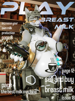 anthro belly_tattoo bodily_fluids breast_milking breasts cafe eyewear female fictional_magazine_cover genitals glasses hand_on_belly lactating lactose pregnant pregnant_anthro pregnant_female solo tattoo text vulva haolde latte_bonny mamagen 3:4 3d_(artwork) absurd_res blender_(artwork) blender_cycles_(artwork) digital_media_(artwork) english_text hi_res