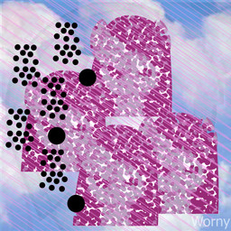 abstract_art cloud composition dreamcore female feral fur glitchcore graphic_design group hair looking_at_viewer mosaic simple_background sky surrealism text trio weirdcore worny friendship_is_magic hasbro my_little_pony mythology marble_pie_(mlp) pinkamena_(mlp) pinkie_pie_(mlp) earth_pony equid equine horse mammal mythological_creature mythological_equine pony 1:1 2026 digital_media_(artwork) signature