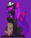 :3 animal_genitalia animal_penis balls bound canine_genitalia canine_penis chain chain_leash chained clothing ear_piercing feral feral_with_hair genitals glistening glistening_hair gynomorph hair hat headgear headwear intersex leash penis piercing pink_penis plushie plushophilia purple_teeth rabbit_plushie scar self-harm_scars sheath solo sparklefur swirl teeth jackrabbit_(artist) canid canine canis domestic_dog hybrid lagomorph leporid mammal monster rabbit 2025 absurd_res digital_media_(artwork) hi_res ibispaint_(artwork)