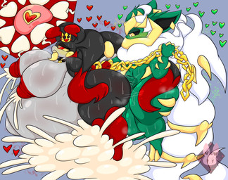 anthro anthro_on_anthro anthrofied arm_pull arms_tied balls big_balls big_breasts big_butt big_nipples big_penis biped black_body black_sclera blush blush_stickers bodily_fluids bound breasts butt chain chain_leash chained crown cum cum_inflation cum_inside cum_splatter cutaway dominant dominant_anthro dominant_male duo ear_piercing ejaculation female female_anthro fluffy fluffy_tail from_behind_position fur genital_fluids genitals green_body green_fur green_heart grey_background grey_body grey_breasts headgear heart_eyes heart_symbol huge_balls huge_breasts impregnation inflation internal internal_vaginal jewelry lactating leash leash_pull logo looking_pleasured male male/female male_anthro mostly_nude_anthro mostly_nude_female mouthless necklace nipples nude_anthro nude_male open_mouth ovum penetration penile penile_penetration penis penis_in_vagina piercing prison_guard_position pupils red_body red_eyes red_heart red_nipples sex side_view simple_background sperm_cell standing standing_sex submissive submissive_anthro submissive_female sweat sweatdrop sweaty_body tail thrusting tongue tongue_out vaginal vaginal_penetration white_body white_fur yellow_body yellow_pupils yellow_sclera yellow_tongue lewdchuu nintendo pokemon lamar_awakeon eeveelution flareon generation_1_pokemon generation_4_pokemon generation_6_pokemon giratina goodra hybrid legendary_pokemon pokemon_(species) 2025 artist_logo digital_drawing_(artwork) digital_media_(artwork) english_description hi_res watermark