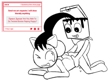 art_prompt bodily_fluids bow_ribbon cum duo female flat_chested for_a_head forced genital_fluids hand_on_head leaking_cum looking_at_another looking_at_partner male male/female one_eye_closed rape sex suggestion tears text unknown_artist blushcrunch_studio dandy's_world roblox boxten_(dandy's_world) poppy_(dandy's_world) humanoid object_head toon_(dandy's_world) twisted_(dandy's_world) digital_media_(artwork) english_text