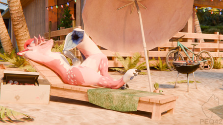 anthro beach christmas_clothing christmas_decorations christmas_headwear christmas_lights christmas_tree clothing genitals hat headgear headwear holidays knot knotted_penis male paws penis pink_body plant santa_hat solo summer tail tail_mouth tree unusual_anatomy unusual_tail peq42 christmas ushi_fuku regalfin 16:9 3d_(artwork) digital_media_(artwork) hi_res widescreen