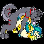 anthro doggystyle duo female from_behind_position grey_body male male/female penetration sex cooper_toonhyena karex zoey_ferox canid canine canis hoksho mammal wolf 1:1 alpha_channel