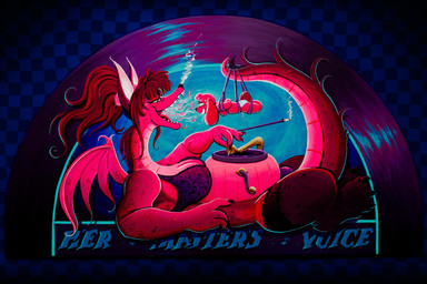 anthro bangs bdsm belly big_belly big_breasts bodily_fluids bondage bound bra breasts breath cigarette_holder clothing duo eyewear female floppy_ears genital_fluids glasses gramophone grin gynomorph hair intersex leaking_precum long_neck lying music musical_note musical_symbol on_back panties paws plushie pointy_ears precum red_body red_hair round_glasses scales sharp_teeth smile smoke smoke_from_mouth smoke_from_nose spiked_tail spikes spikes_(anatomy) spiral spiral_eyes suspension symbol tail teeth text underwear vinyl_record unusualdolls mythology canid canine canis domestic_dog dragon mammal mythological_creature mythological_scalie scalie hi_res painting_(artwork) traditional_media_(artwork) traditional_painting_(artwork)