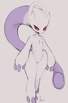 anthro female flat_chested genitals multicolored_body nude purple_body pussy red_eyes solo two_tone_body white_body hatsumiilkshake nintendo pokemon generation_6_pokemon legendary_pokemon mega_evolution mega_mewtwo mega_mewtwo_y pokemon_(species) 2023 hi_res