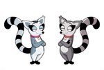 alternate_color anthro black_body black_fur black_nose black_tail crossed_arms duo eyelashes female feral fur markings solo tail tail_markings menzorem disney dreamworks kiff_(series) madagascar_(series) kim_populare king_julien lemur mammal primate ring-tailed_lemur strepsirrhine absurd_res hi_res sketch