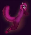 4_toes ambiguous_gender anthro biped butt claws digitigrade feet fluffy fluffy_tail fur hair hindpaw looking_back lying nude on_front open_mouth pawpads paws pink_body pink_eyes pink_fur pink_hair simple_background soles solo tail toes cydergerra mammal mustelid hi_res