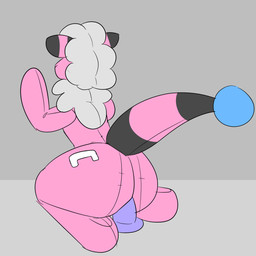 ambiguous_gender ambiguous_penetration anthro big_tail dildo fluffy fluffy_hair hair handles_on_hips hands_on_wall hooves inflatable looking_away low_framerate penetration pink_body pool_toy riding_dildo sex_toy simple_background solo tail thick_thighs delta's_art nintendo pokemon animate_inanimate flaaffy generation_2_pokemon living_inflatable pokemon_(species) 1:1 animated guide_lines hi_res