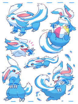 ball beach_ball feral inflatable long_ears male solo nekogyo122 nintendo pokemon jet_the_linumarill azumarill galarian_form galarian_linoone generation_2_pokemon generation_8_pokemon hybrid_pokemon pokemon_(species) regional_form_(pokemon) 3:4 absurd_res hi_res