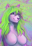 anthro female psychedelic solo artofhuie huie lecia cougar felid feline mammal pantherine absurd_res hi_res