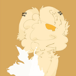 :3 anthro arm_tuft big_ears big_head biped bodily_fluids chibi cum cumshot ear_piercing ejaculation excessive_cum excessive_genital_fluids expressions front_view genital_fluids neck_tuft nude piercing shoulder_tuft simple_background solo tuft yellow_background excited13 mammal 1:1 digital_media_(artwork) half-length_portrait hi_res portrait yellow_theme