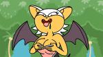 5_fingers anthro bat_wings bodily_fluids breasts butt clothing fangs female fingers funny_face half-closed_eyes membrane_(anatomy) membranous_wings narrowed_eyes open_mouth plant saliva solo teeth tongue tongue_out undressing wings keith2002 sega sonic_the_hedgehog_(series) rouge_the_bat bat mammal animated digital_media_(artwork) short_playtime