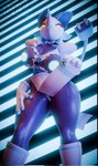 anthro big_breasts blue_choker blue_jewelry blue_necklace blue_nipples blue_vulva breasts choker cleavage clothed clothing clothing_lift dress electrical_plug female gloves glowing glowing_eyes glowing_nipples hand_on_leg hand_on_own_leg hand_on_own_thigh hand_on_thigh handwear inverted_nipples jewelry looking_at_viewer necklace nipples pattern_background pelvic_curtain presenting_vulva simple_background smile smiling_at_viewer smug smug_face solo striped_background tail thick_thighs torn_clothing torn_dress unusual_anatomy unusual_tail vulva white_clothing white_dress white_gloves white_handwear wide_hips yellow_eyes cattzz_9 cryptiacurves_(modeler) deltarune undertale_(series) tasque_manager canid canine darkner mammal 3d_(artwork) digital_media_(artwork) hi_res watermark