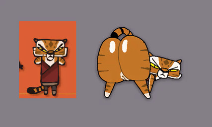 anus bubble_butt butt female genitals grey_background nude shaking_butt simple_background tail twerking vulva cas_van_de_pol superiorfox dreamworks kung_fu_panda master_tigress felid feline felis mammal pantherine tiger 5:3 animated tagme