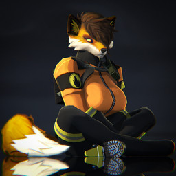 anthro boots breasts brown_ears brown_hair clothing crossed_legs female footwear fur gradient_background hair inner_ear_fluff no_pupils orange_body orange_fur shoe_soles shoes simple_background sitting solo tail tomboy tuft yellow_eyes huskytheprotogen epic_games fortnite cynder_(huskytheprotogen) fennix_(fortnite) canid canine fox mammal red_fox true_fox 1:1 full-length_portrait portrait