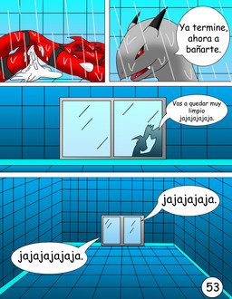 3_toes after_sex age_difference claws color comic crocodile crying cum cum_in_ass cum_inside dialog digimon dragon eyes_closed forced gay guilmon hector21314 horn lol_comments male rape red_eyes reptile scalie shower spanish spanish_text tears text toe_claws unconscious violence wet
Rating: Explicit
Score: 3
User: hector21314
Date: December 04, 2013