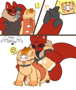 anthro bodily_fluids cloven_hooves duo hooves hypnosis hypnotic_eyes male male/male mind_control overweight overweight_male snapping_fingers sweat tail tail_pull tongue tongue_out snowy_(furrito_thicc) fabulous_beasts sibuxiang_the_deer_(fabulous_beasts) comic hi_res