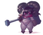 angry belly big_eyes bikini black_hair boots bra breasts clothed clothing deep_navel feet female footwear forastero frown gloves hair hammer handwear hi_res humanoid humanoid_pointy_ears league_of_legends maul melee_weapon navel not_furry noxus_poppy_(lol) overweight overweight_female overweight_humanoid pigtails poppy_(lol) potbelly red_eyes riot_games scarf short_stack skimpy slightly_chubby small_breasts small_feet solo standing swimwear tencent thick_thighs thong tools topless underwear weapon wide_hips yordle