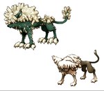 ambiguous_gender black_body black_ears black_fur black_tail claws clubbed_tail crystal crystal_hair evolutionary_family feral front_view fur mane paws pseudo_hair quadruped solo tail three-quarter_view weapon_tail white_claws white_crystal white_mane white_tail white_toes unknown_artist beta_pokemon_games nintendo pokemon beta_pokemon_(species) crystal_creature elemental_creature mammal mineral_fauna colored concept_art digital_media_(artwork) digital_painting_(artwork) full-length_portrait official_art portrait