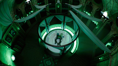 bed bedroom brazier detailed_background female feral fisheye_lens furniture gothic_architecture high-angle_view inside long_legs lying lying_on_bed night on_bed on_side solo torch radiomann01 blender_cycles friendship_is_magic hasbro my_little_pony queen_chrysalis_(mlp) changeling 16:9 4k absurd_res blender_(artwork) digital_media_(artwork) hi_res widescreen