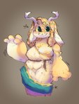 anthro antlers blush breasts clothing female fur hair horn nipples simple_background smile solo nemmiedemie coraline_brown jackalope lagomorph mammal absurd_res digital_media_(artwork) hi_res herm_(lore) trans_(lore) trans_woman_(lore)