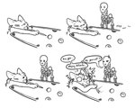 4_panel_comic ambiguous_gender anthro ball billiard_ball billiards bodily_fluids bone cue_stick dialogue dot_eyes duo fur handpaw narrowed_eyes one_eye_closed paws simple_background skeleton snout sound_effects speech_bubble startled sweat sweatdrop text tongue tongue_out white_background wide_eyed maligaytor animated_skeleton canid canine fox mammal undead 2024 5:4 black_and_white comic digital_drawing_(artwork) digital_media_(artwork) english_text handwritten_text hi_res monochrome paint_tool_sai_(artwork)