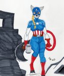 anthro clothing costume female solo superhero dreadwolfclaw1990 captain_america_(marvel) captain_america_(series) marvel superhero_movie sybil_mccready sybil_vaadia canid canine canis mammal wolf hi_res