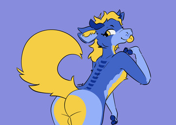 balls butt genitals male solo tail akkoz ikea mythology dragon mythological_creature mythological_scalie scalie hi_res
