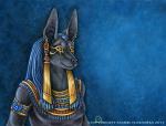 2014 anthro anubis big_ears blue_background blue_hair bracelet canine dark_natasha deity dreadlocks face_paint gold hair jackal jewelry male mammal mixed_media necklace nipples piercing plain_background portrait solo yellow_eyes
Rating: Safe
Score: 6
User: 2DUK
Date: February 03, 2014