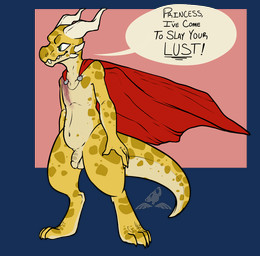 alpha_channel anthro cape clothing dialogue digitigrade english_text flaccid green_eyes horn knight kobold lizard magpiehyena male penis reptile scalie scar sir_squiggles_(character) solo speech_bubble teeth text toes wide_hips

Rating: Explicit
Score: 16
User: Panda_Pariah
Date: December 20, 2015