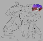 anthro balls big_balls big_penis biped genitals huge_balls huge_penis hyper hyper_balls hyper_genitalia hyper_penis male male_anthro multiple_poses muscular nude_anthro nude_male penis pose solo standing thought_bubble three-quarter_view thewilldpink epic_games fortnite fish_thicc_(fortnite) fish marine black_and_white digital_drawing_(artwork) digital_media_(artwork) full-length_portrait hi_res line_art monochrome multiple_images portrait